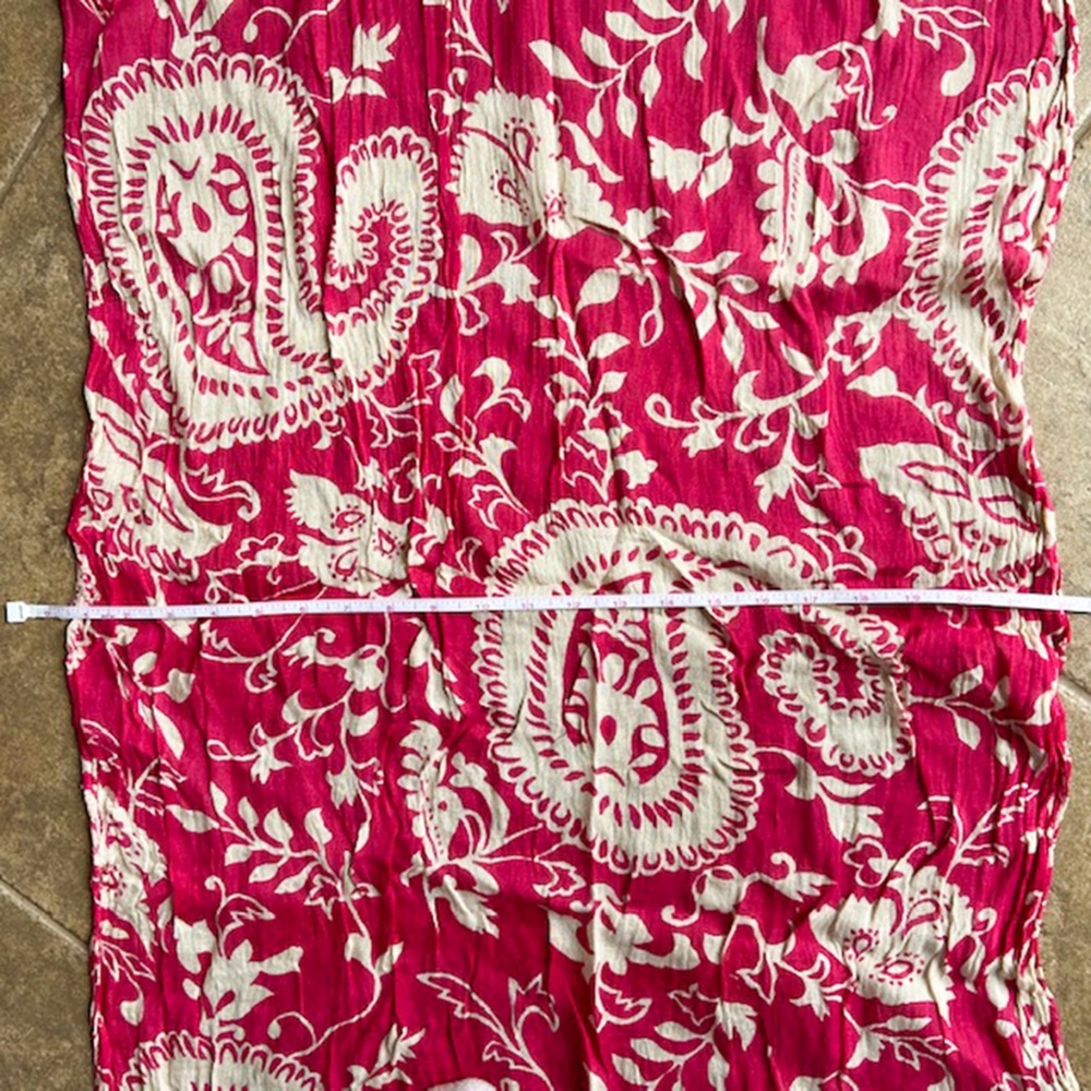 Pink and Cream Paisley Crinkle Scarf - Shawl - Picture 8 of 8